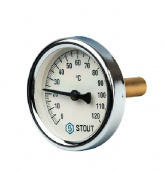 Термометр Stout Ø  63 t=0-120 C. с погружной гильзой 75 мм