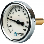 Термометр STOUT Ø  80 t=0-120 C. с погружной  гильзой 50мм