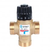 Термостатический смесительный клапан для систем отоп. и ГВС 1" 35-60C° 1,6 KV Stout SVM-0120-166025
